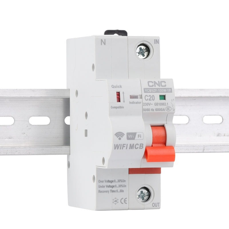 CNC YCB9ZF-100W 1P 63A WiFi Smart Circuit Breaker