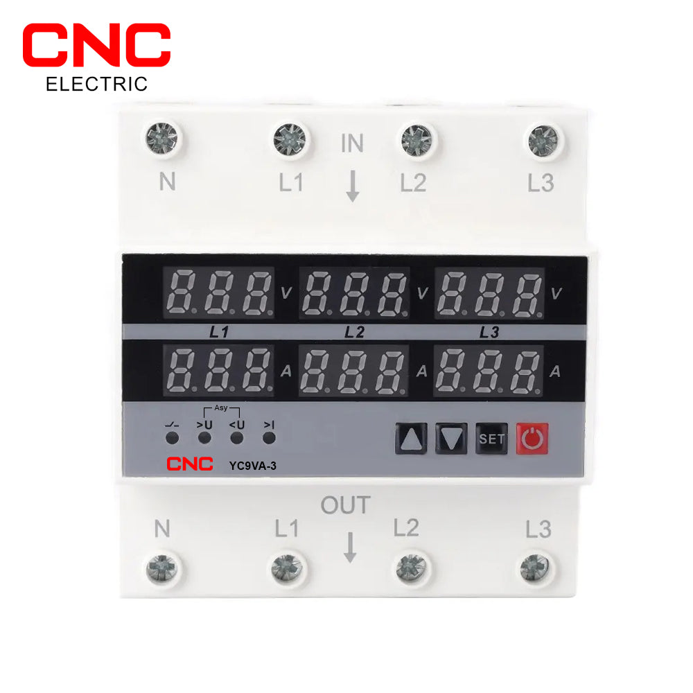 CNC YC7VA 4 Pole 3 Phase Voltage And Current Protector