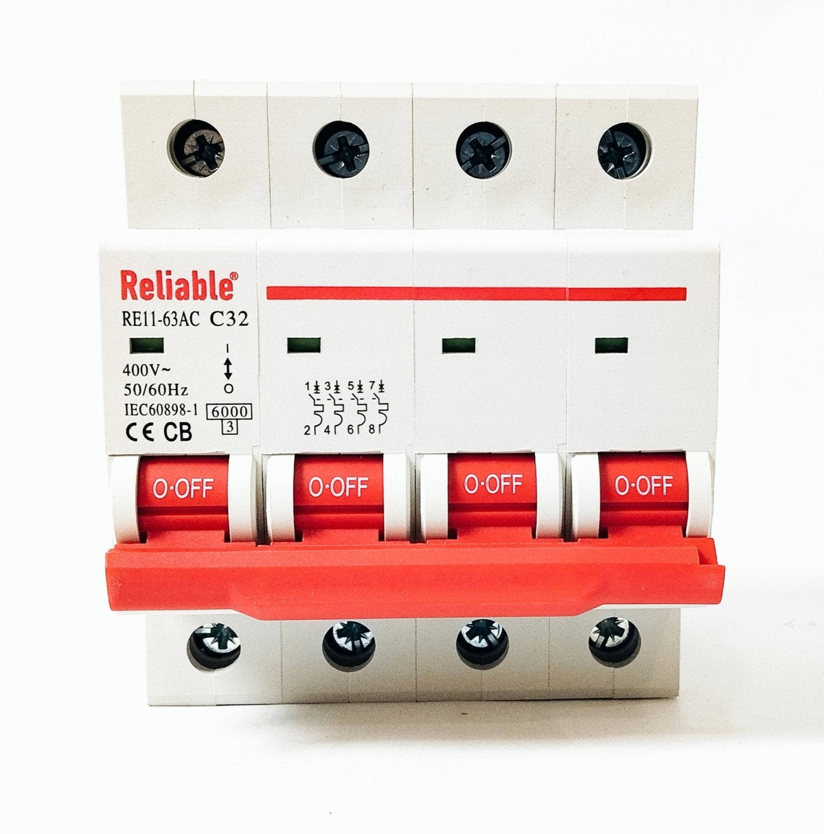 4P 32A, 63A AC, Reliable Breaker MCB, C type, 230/400V~ 50HZ/60HZ Miniature Circuit Breaker By Reliable Electric