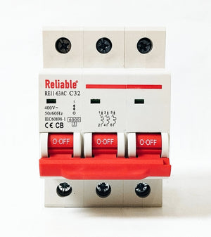 3P, 32A, 63A, Reliable AC Breaker MCB, C type 230/400V~ 50HZ/60HZ Miniature Circuit Breaker By Reliable Electric