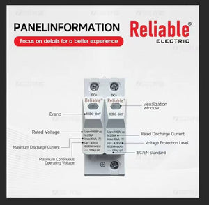 Reliable SPD DC 500V 600V 800V 1000V 20KA~40KA House Surge Protector Protective Low-voltage Arrester Device By Reliable Elect
