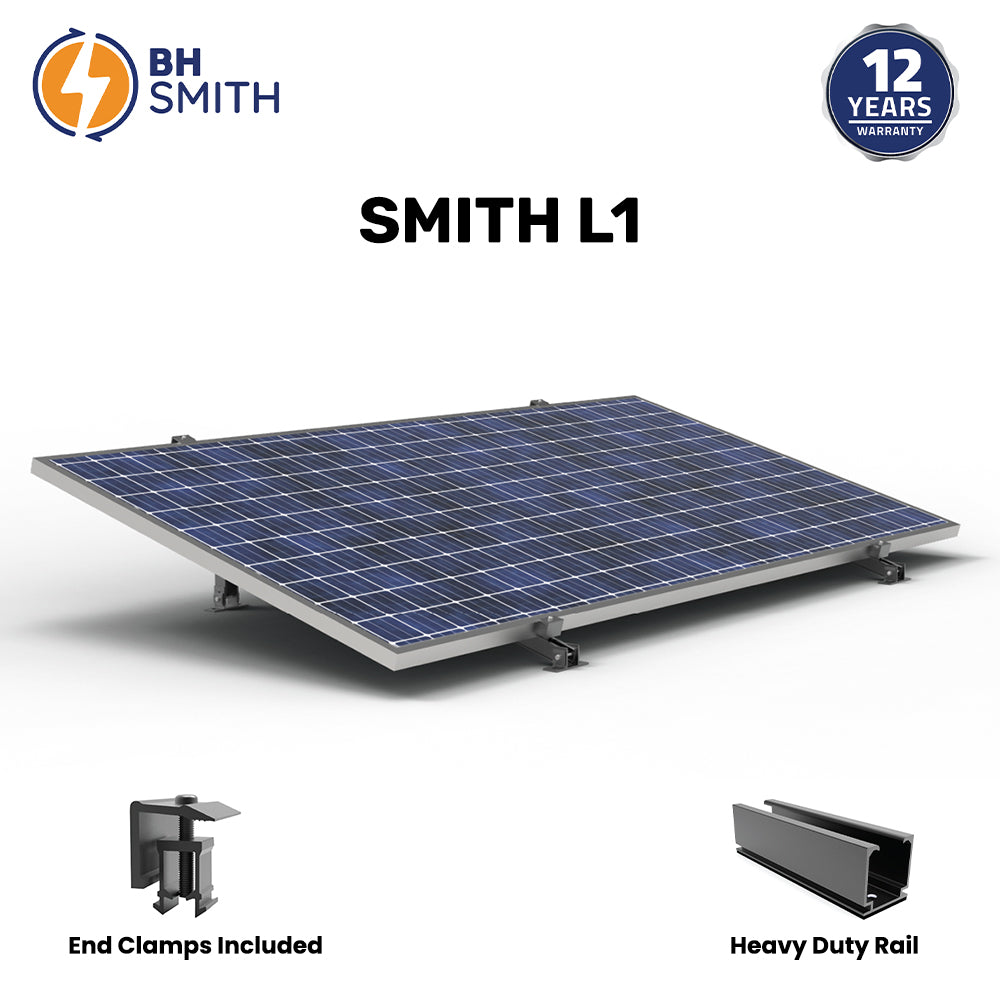 BHS Aluminium Smith L1 Solar Structure with clamps For Single Solar Panel