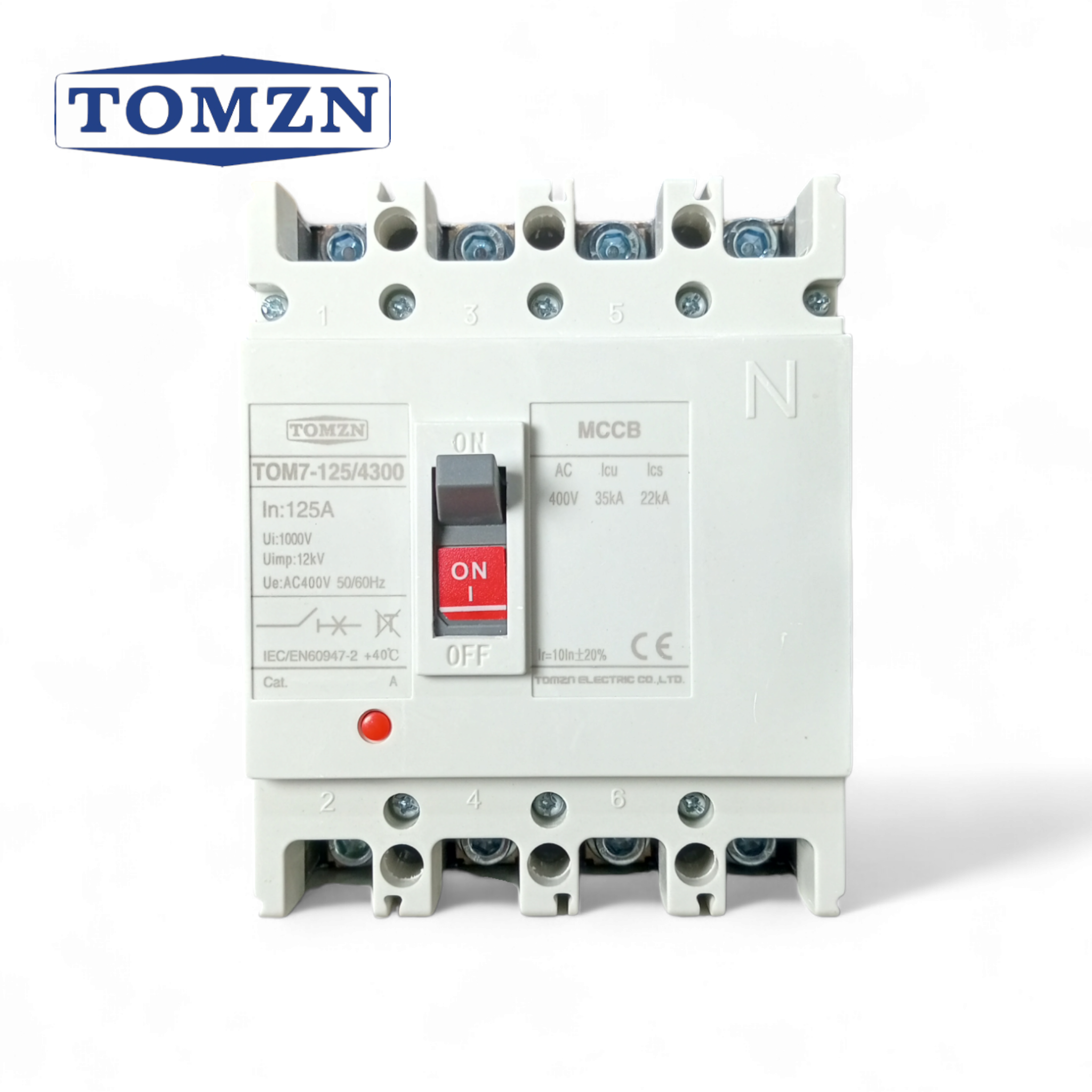Tomzn TOM7-125/4300 125A 4P MCCB Breaker Three Phase Disconnector Switch - 125A