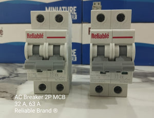 2P, 32A, 63A AC, Reliable Breaker MCB, C type 230/400V~ 50HZ/60HZ Miniature Circuit Breaker By Reliable Electric