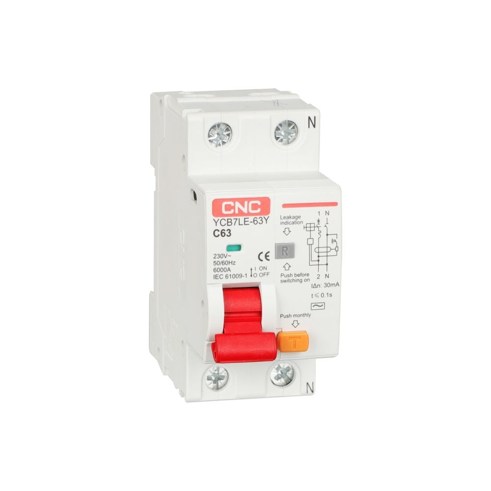 CNC YCB6HLN-63Y 63 Amp RCBO – Reliable Residual Current Circuit Breaker with Overcurrent & Leakage Protection