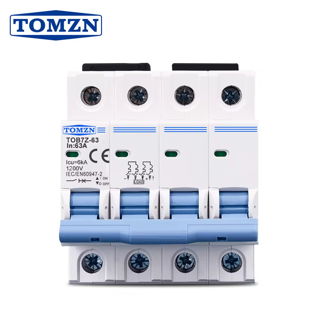 Tomzn TOB7Z-63 4P DC 1200V MCB Circuit Breaker