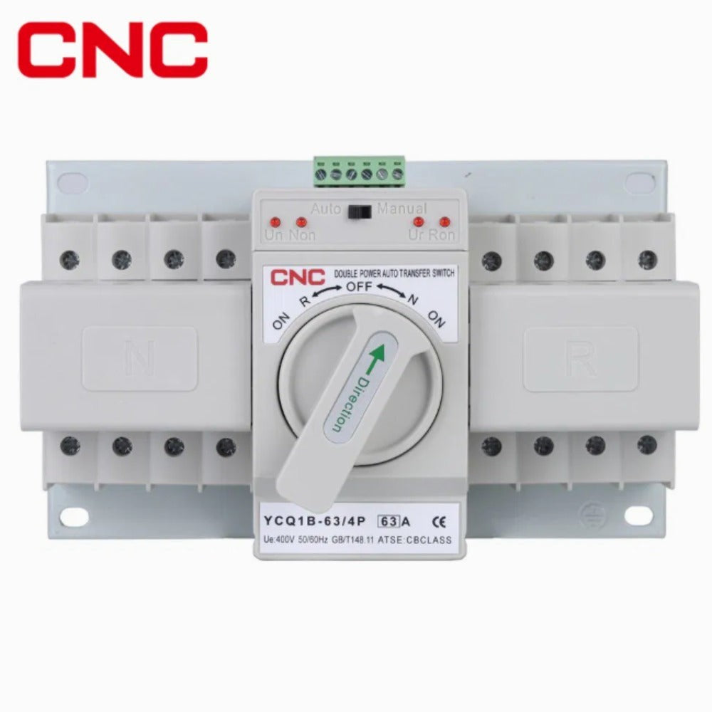 CNC YCQ1B-63 4P 63A 230V Dual Power Automatic Transfer Switch ATS – Heavy-Duty 63A 4-Pole Power Transfer Switch