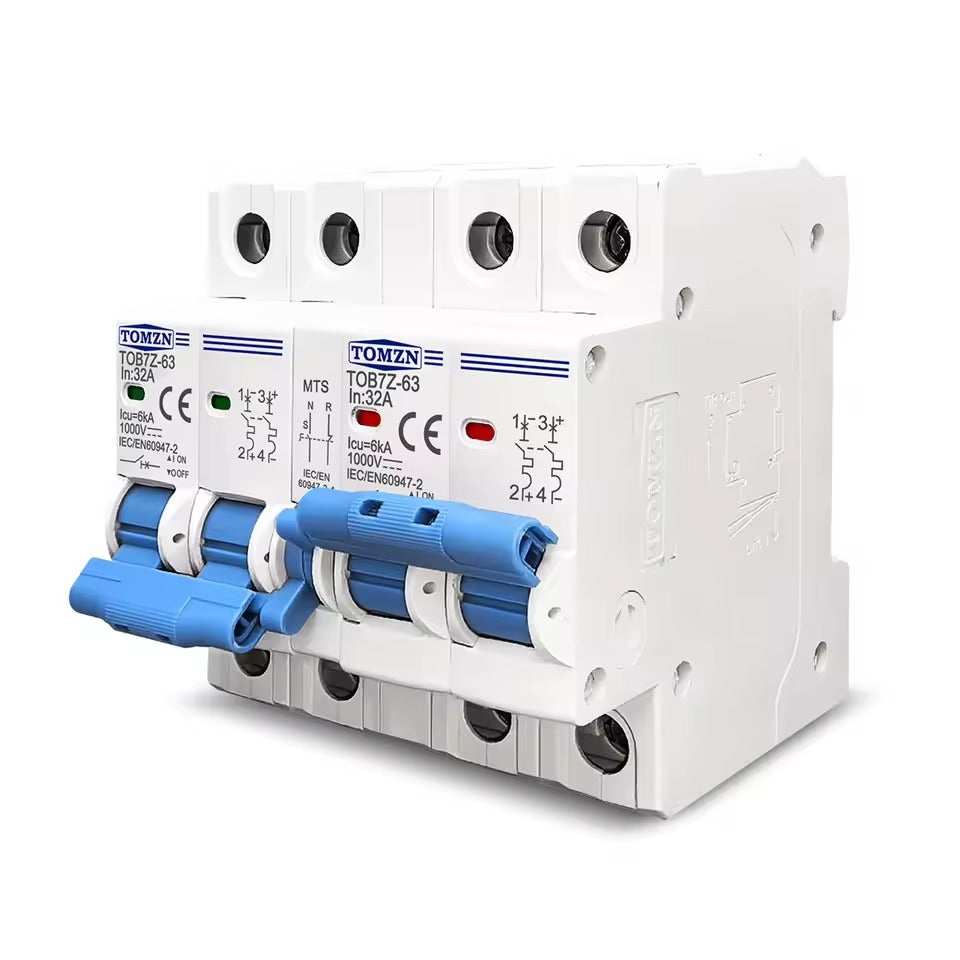 Tomzn TOB7Z-63 2P+2P 63A DC MTS Dual Power Manual Transfer Switch Circuit Breaker for PV System