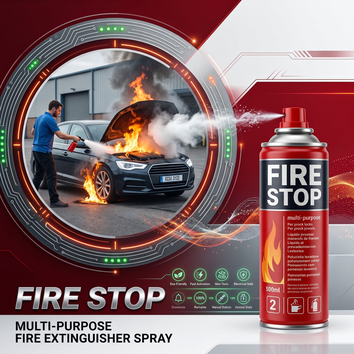 Fire Stop Multi-Purpose Fire Extinguisher Spray 500 ML