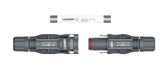 1500V 25A, 32A, DC Fuse Type MC4, Solar In-Line Fuse Connector, Male to Female PV Solar Fuse Holder, Solar PV Fuse Connector, IP68, Waterproof, For Solar PV Systems Leader Brand