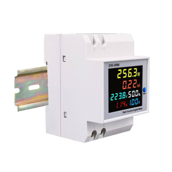 Tomzn D52-2066 6IN1 din rail AC 220V 100A Voltage Current KWH Electric energy meter with Frequency and Power Factor