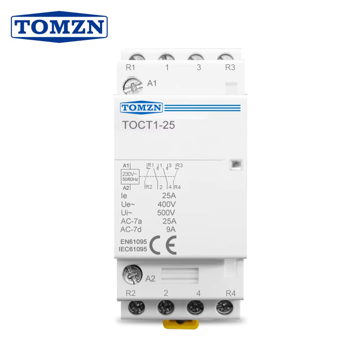 Tomzn TOCT1 4P 2NO 2NC AC Din Rail Household Modular Contactor