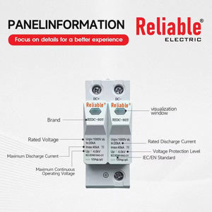 Reliable SPD DC 500V 600V 800V 1000V 20KA~40KA House Surge Protector Protective Low-voltage Arrester Device By Reliable Elect