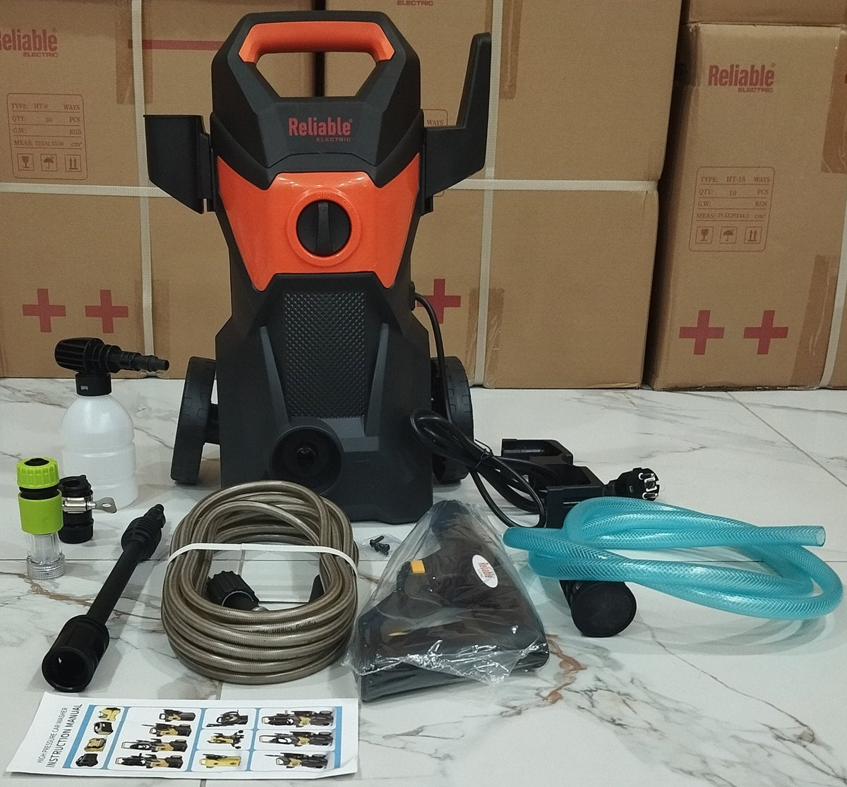 High Pressure Washer, Large, 160Bar, Flower Foam Gun/ Spray Gun, For Cleaning of Solar Panels, Cars, Bikes, Plants and Multi 