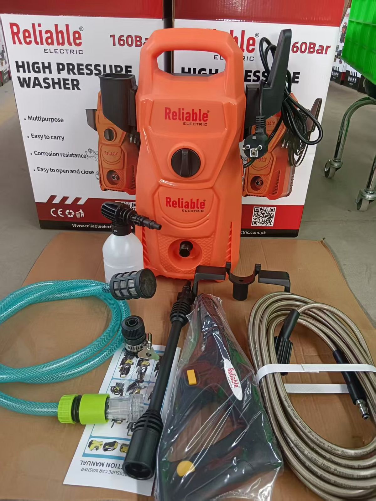 High Pressure Washer, Medium, 160Bar, Flower Foam Gun/ Spray Gun, For Cleaning of Solar Panels, Cars, Bikes, Plants and Multi