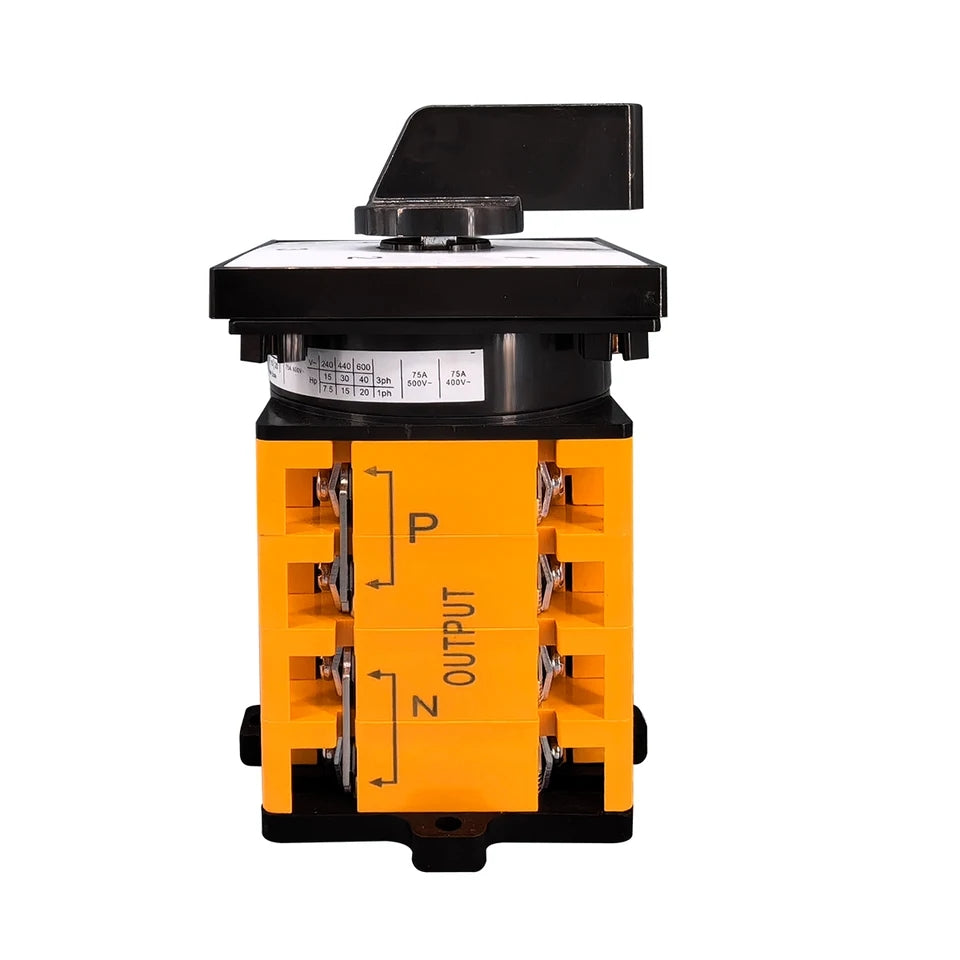 Tomzn 4 Line 75A Phase and Neutral Selector Switch Rotary Change Over for 4 Meters