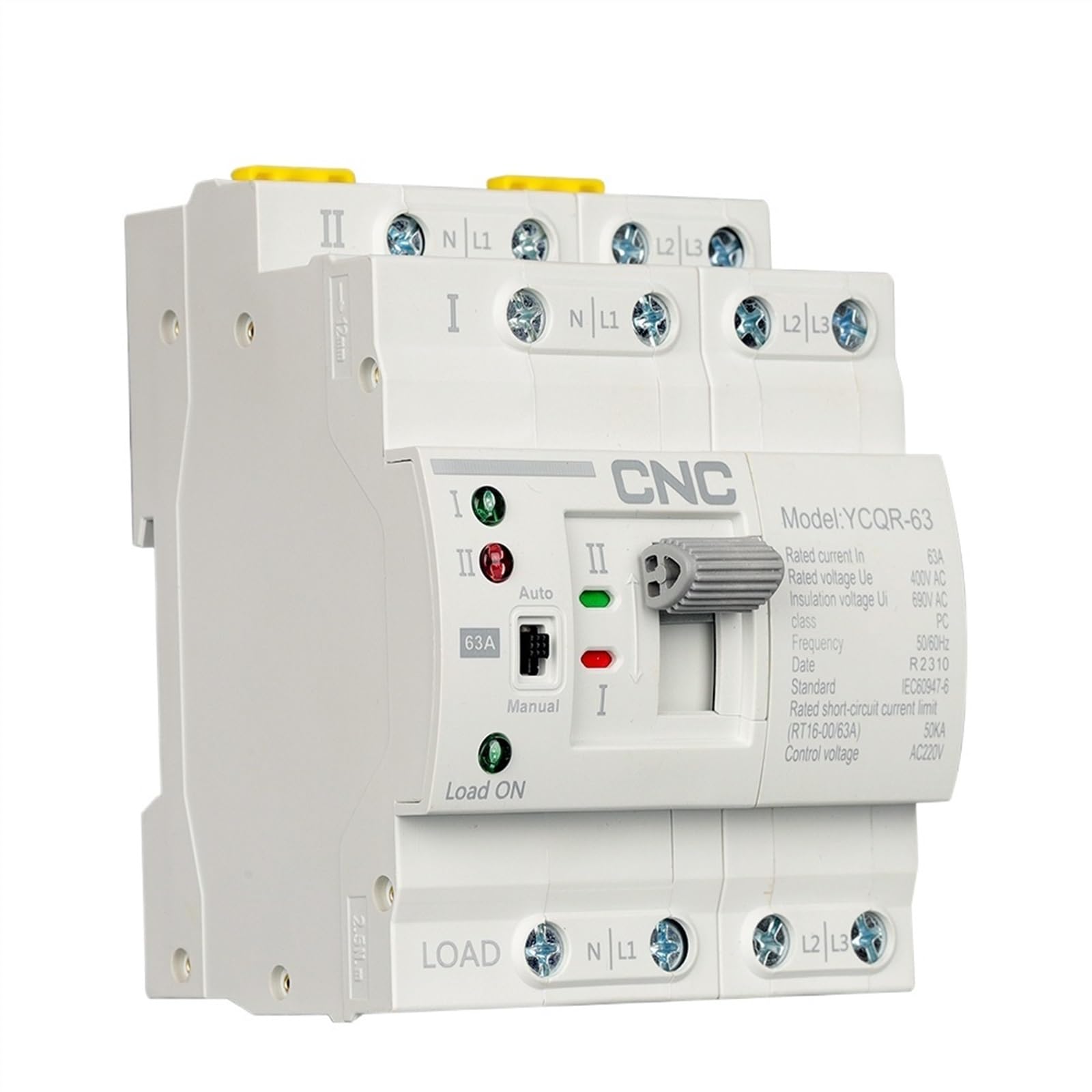 CNC YCQR-63 4P 3 Phase 63A Dual Power Automatic Transfer Switch ATS