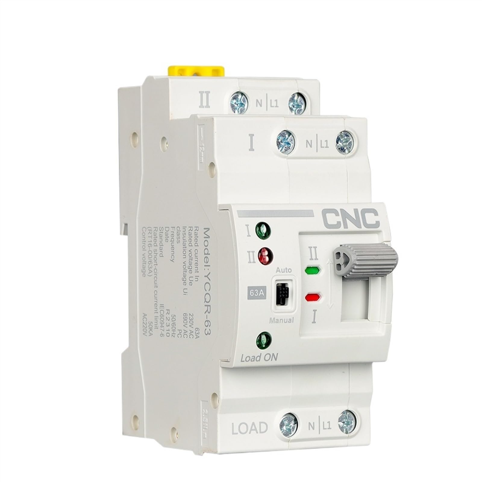 CNC YCQR-63 2P Single Phase 63A  Dual Power Automatic Transfer Switch ATS