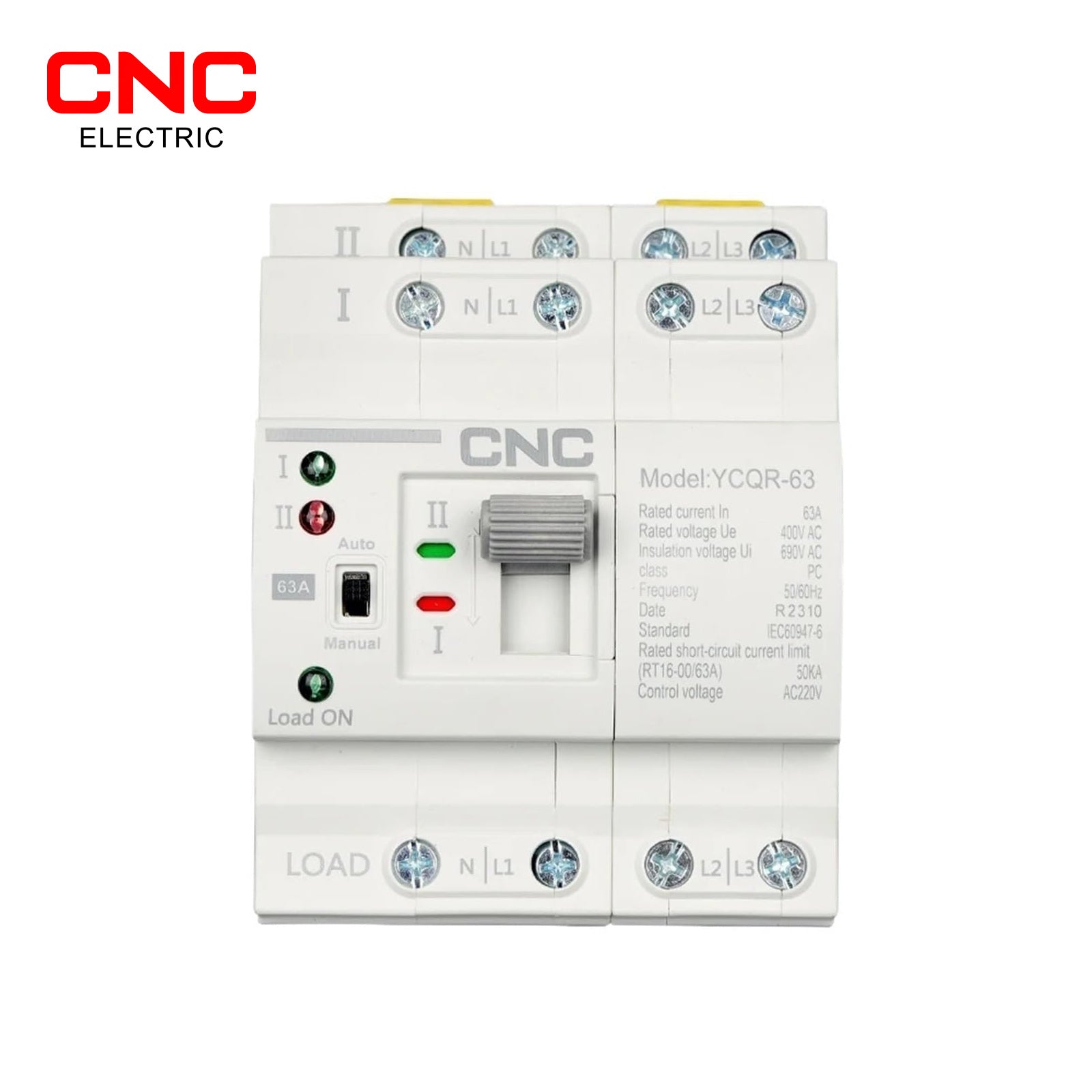CNC YCQR-63 4P 3 Phase 63A Dual Power Automatic Transfer Switch ATS
