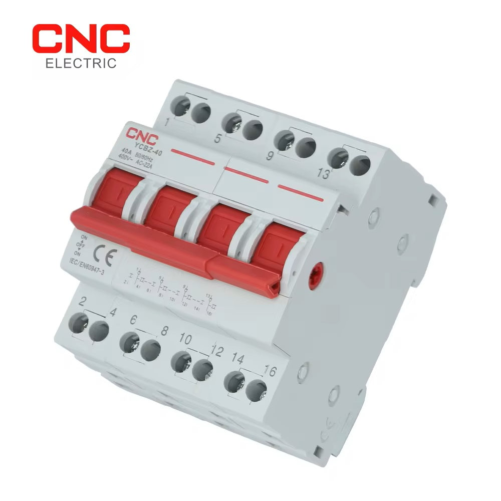 CNC YCBZ-63 4P 63A Din Rail MTS Dual Power Manual Transfer Isolating Switch Interlock Breaker Type Change Over