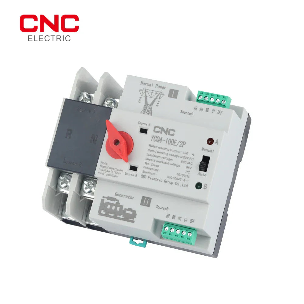 Machine Dual Switch CNC Din Rail 2P ATS Dual Power Automatic Transfer Switch Electrical Se ...