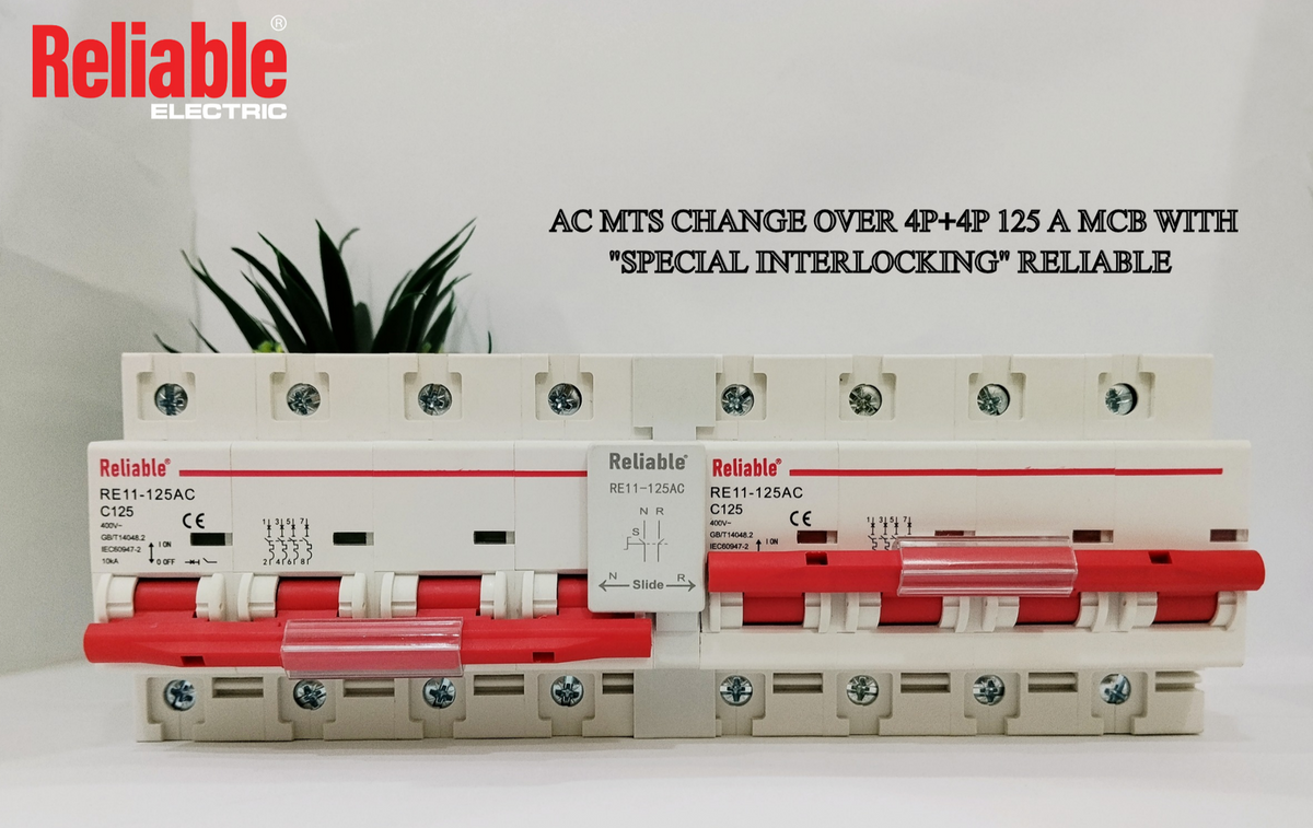 4P+4P MTS Special Interlocking 125A Reliable, Dual Power Manual Transfer switch, 4P 125A AC Change Over Breaker Type, Isolati