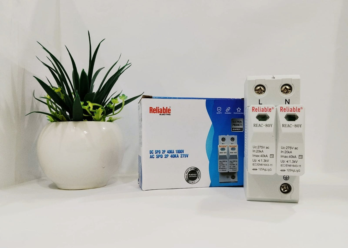 AC SPD 2P 20KA~40KA Reliable 275V House Surge Protector protection Protective Low-voltage Arrester Device By Reliable Electri