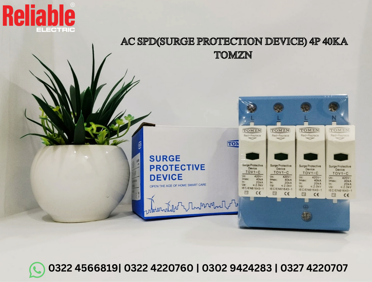 AC SPD 4P, 3P+N 10KA, 20KA, 40KA,60KA upto 440V, Tomzn, House Surge Protector, Protective Low-voltage Arrester Device By Reli
