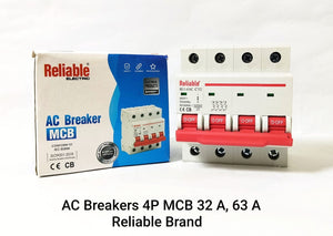 4P 32A, 63A AC, Reliable Breaker MCB, C type, 230/400V~ 50HZ/60HZ Miniature Circuit Breaker By Reliable Electric