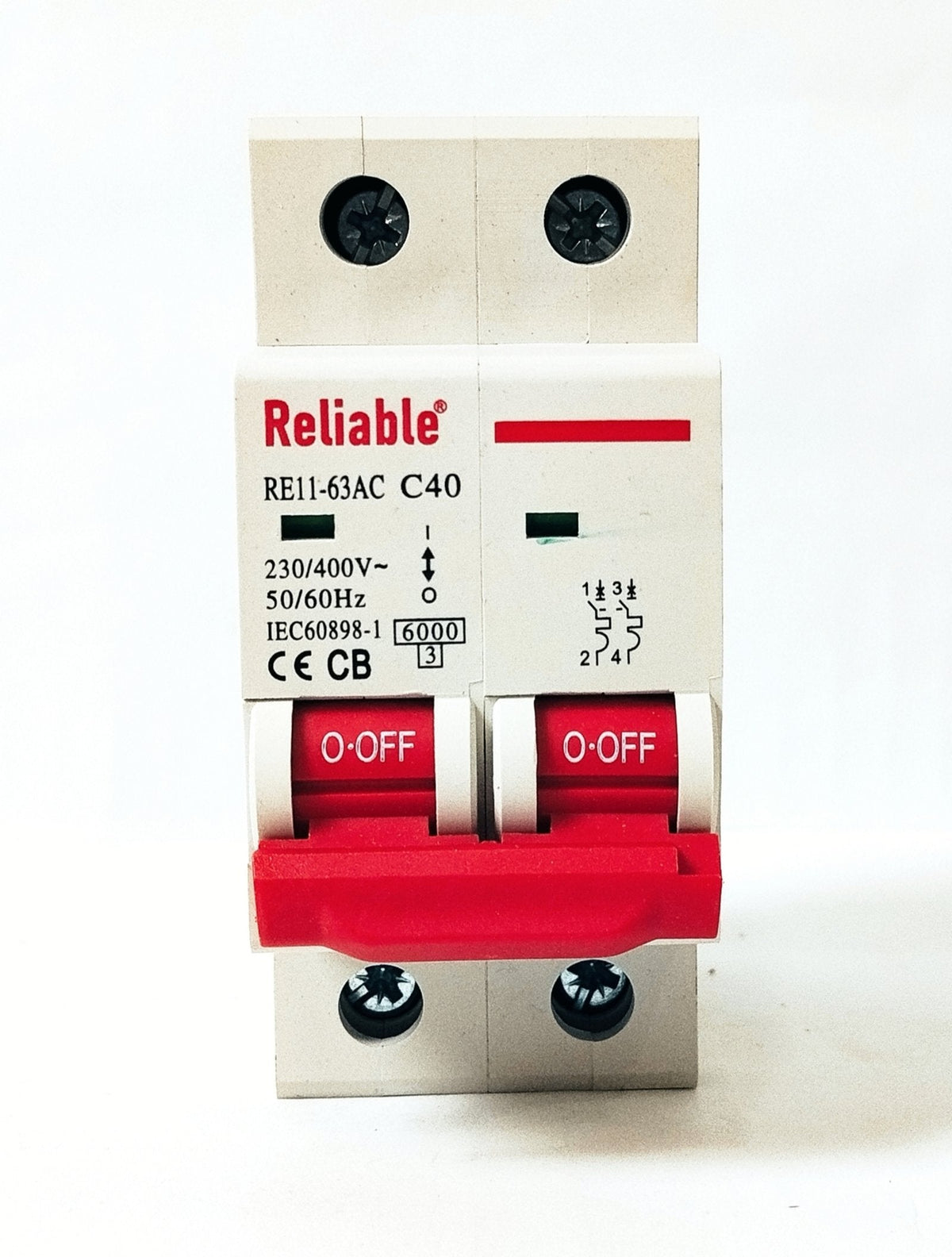 2P,20A, 25A, 32A, 40A 63A AC, Reliable Breaker MCB, C type 230/400V~ 50HZ/60HZ Miniature Circuit Breaker By Reliable Electric