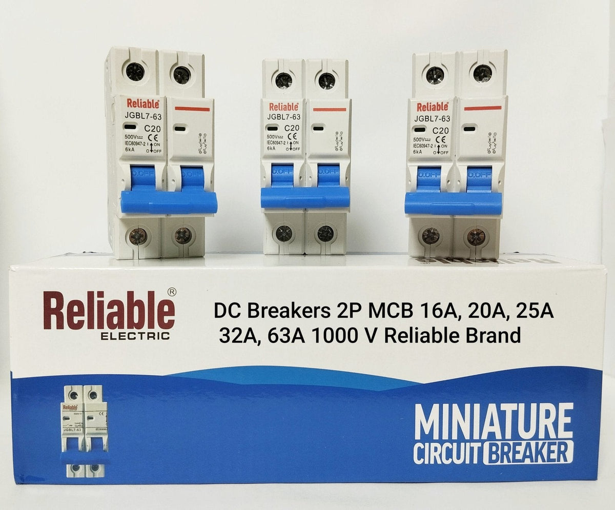 2P DC MCB 500V, 25A, Direct Current Breaker Reliable Miniature Circuit Breaker For Solar PV System By Reliable Electric