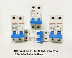 2P DC MCB 500V, 25A, Direct Current Breaker Reliable Miniature Circuit Breaker For Solar PV System By Reliable Electric