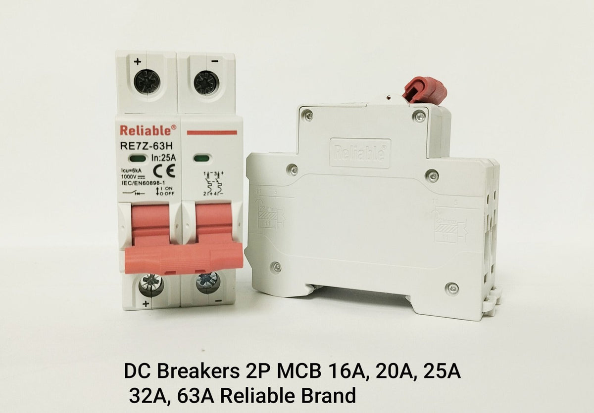2P DC MCB 1000V, 20A, Direct Current Breaker Reliable Miniature Circuit Breaker For Solar PV System By Reliable Electric