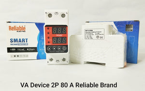 2P VA 80A, VA Control Device, Reliable Din rail, adjustable Over Under Voltage, current limit protection, Relay, VA Protector