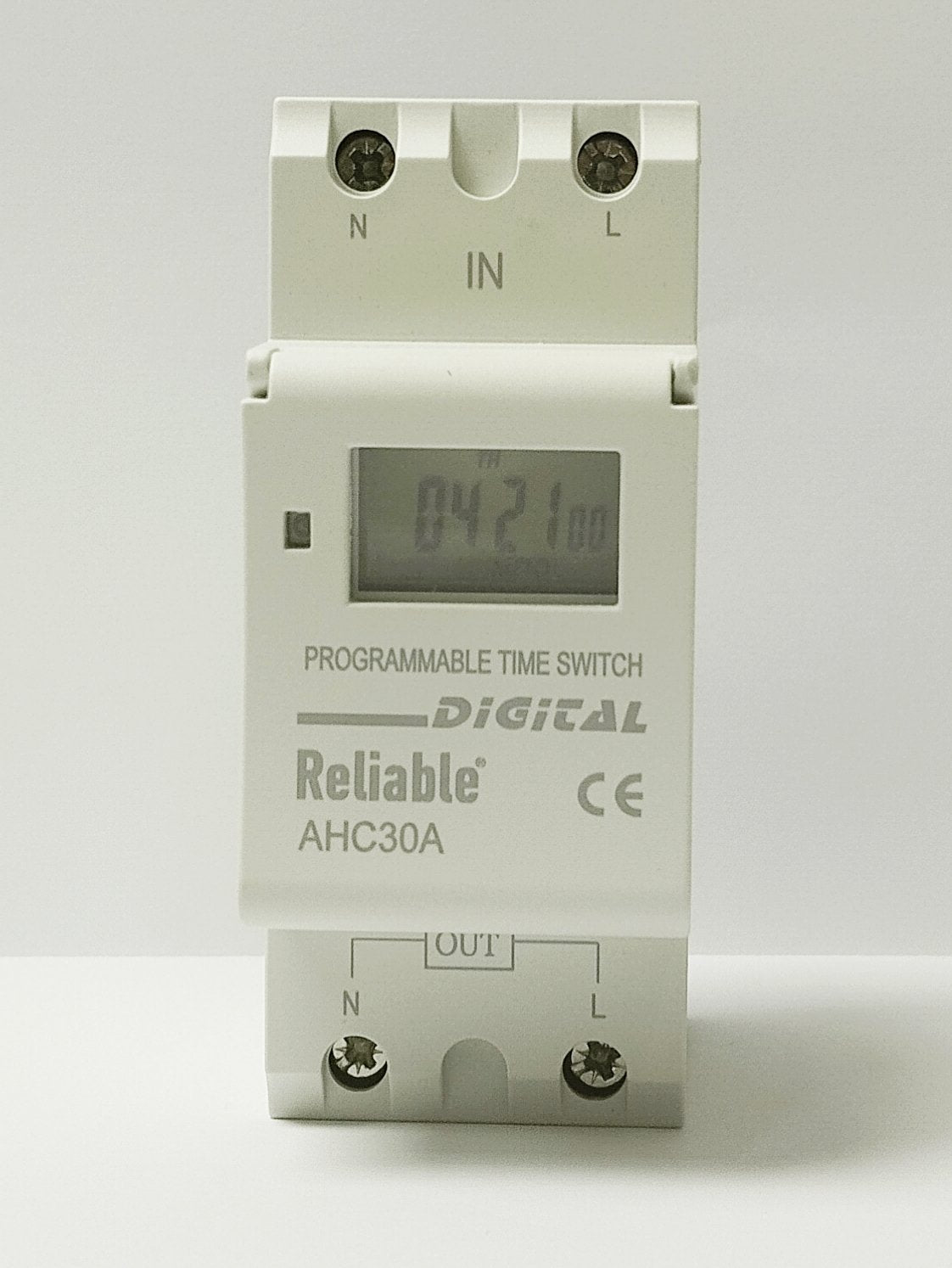 2 Wire Weekly 7 Days Programmable Digital TIME SWITCH, Reliable, Relay Timer Control AC 220V 230V, 30A Din Rail, 2P, By Relia