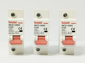 1P DC 125A MCB 500V, Direct Current Breaker Reliable Miniature Circuit Breaker For Solar PV System By Reliable Electric
