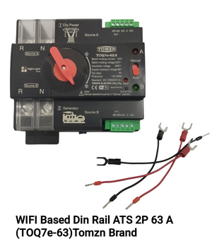 Wifi, 2P 125A ATS, New Black Model, TOMZN Din Rail, App EWelink WIFI Smart ATS Timer 230V Dual Power Automatic Transfer Elect