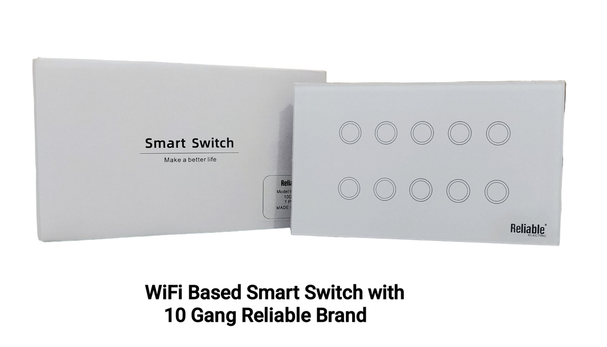 10 Gang Wifi Based, Smart Wall Switch, Wireless Digital Modern Remote Control, Work With Google Home, Tuya, Smart Life, Alexa
