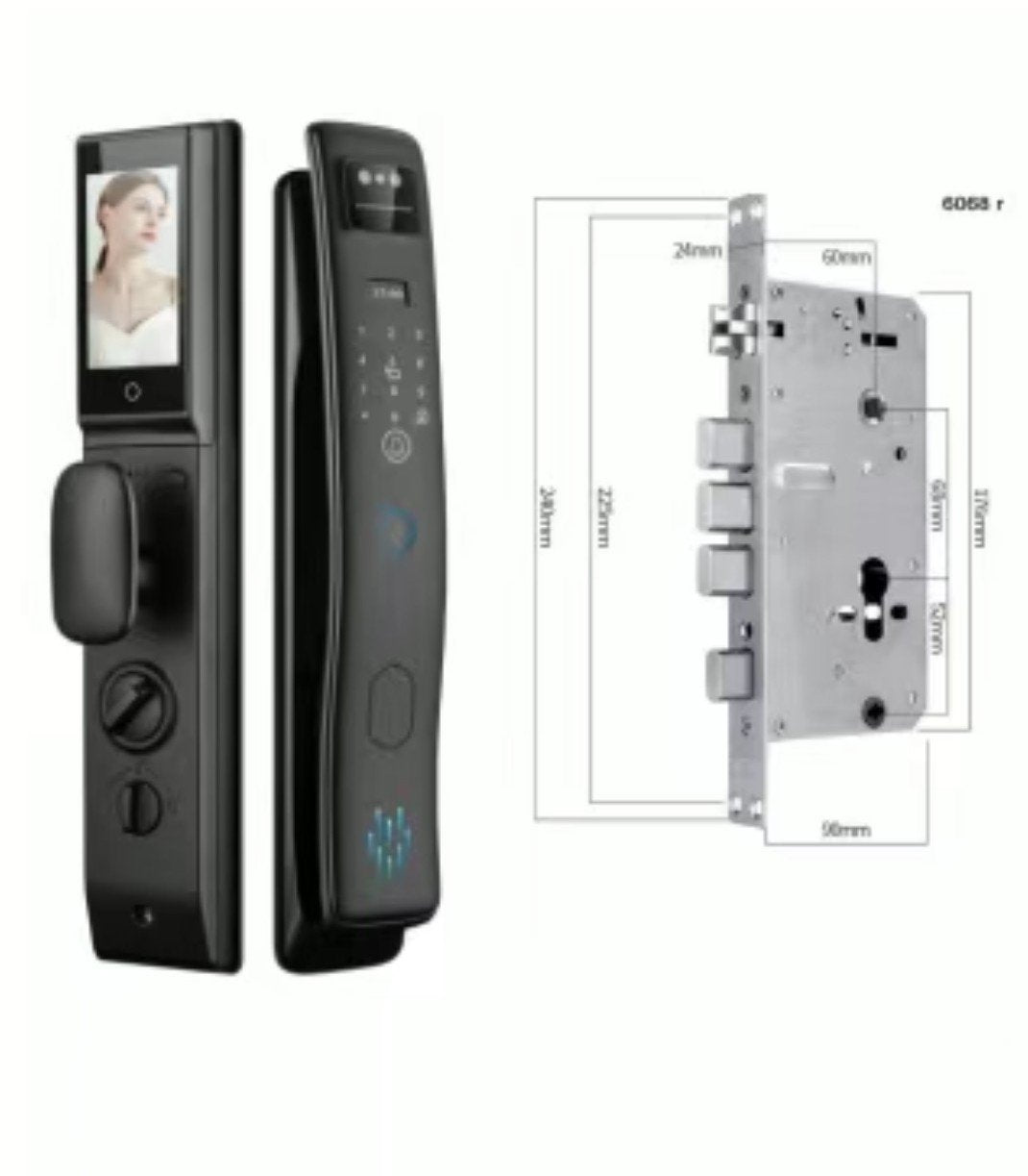 Smart Door Lock with Video Calling, Intelligent Digital Lock, Security Code, Card, Unlock Fully Automatic, TTlock, Tuya, WiFi