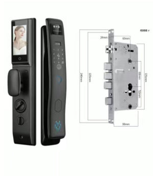 Smart Door Lock with Video Calling, Intelligent Digital Lock, Security Code, Card, Unlock Fully Automatic, TTlock, Tuya, WiFi