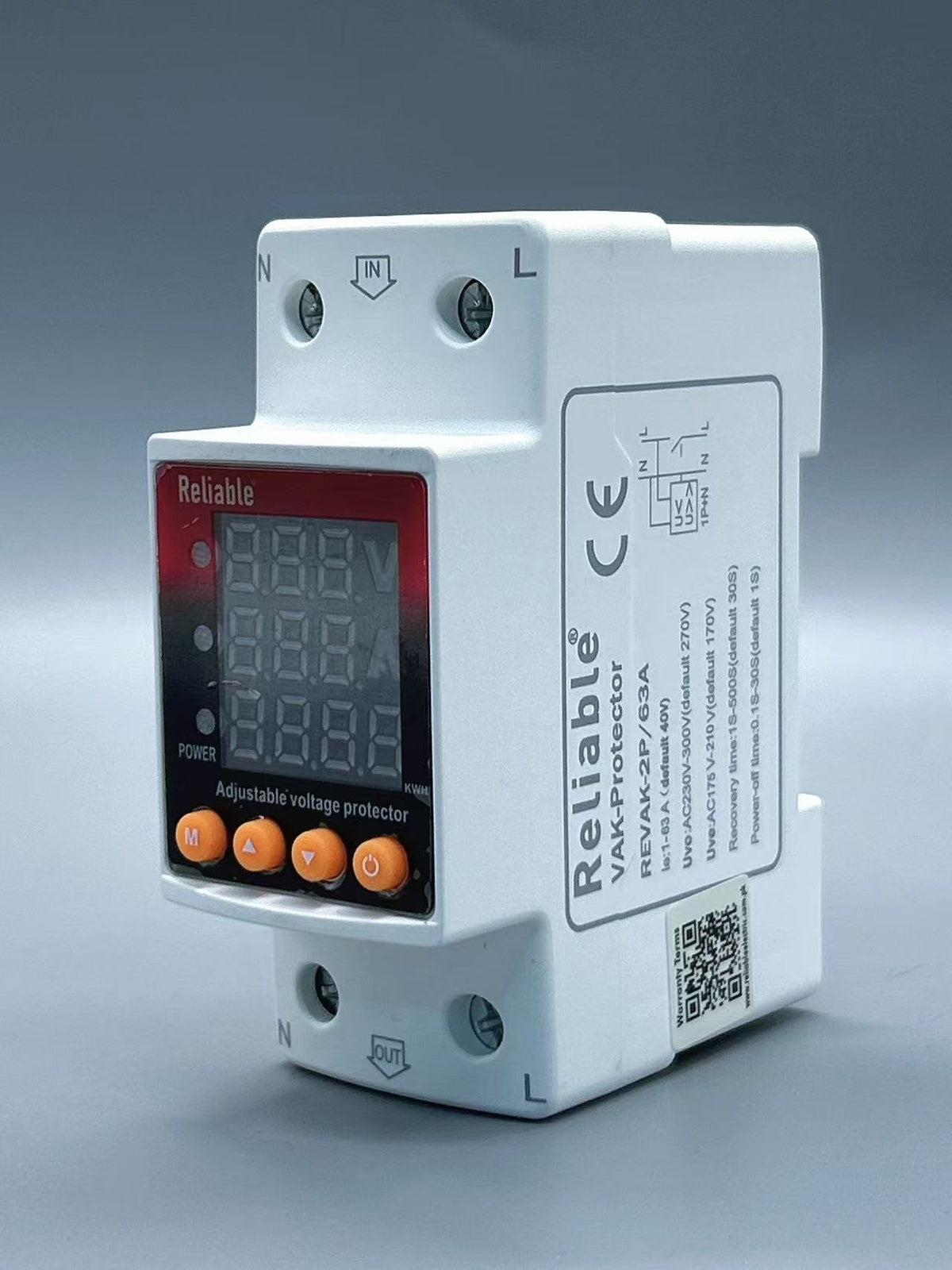 Wapda Unit Lock VA, 2P VA KWh 63A, VA KWh Control Device, Reliable Din rail, kwh energy merter, adjustable Over Under Voltage