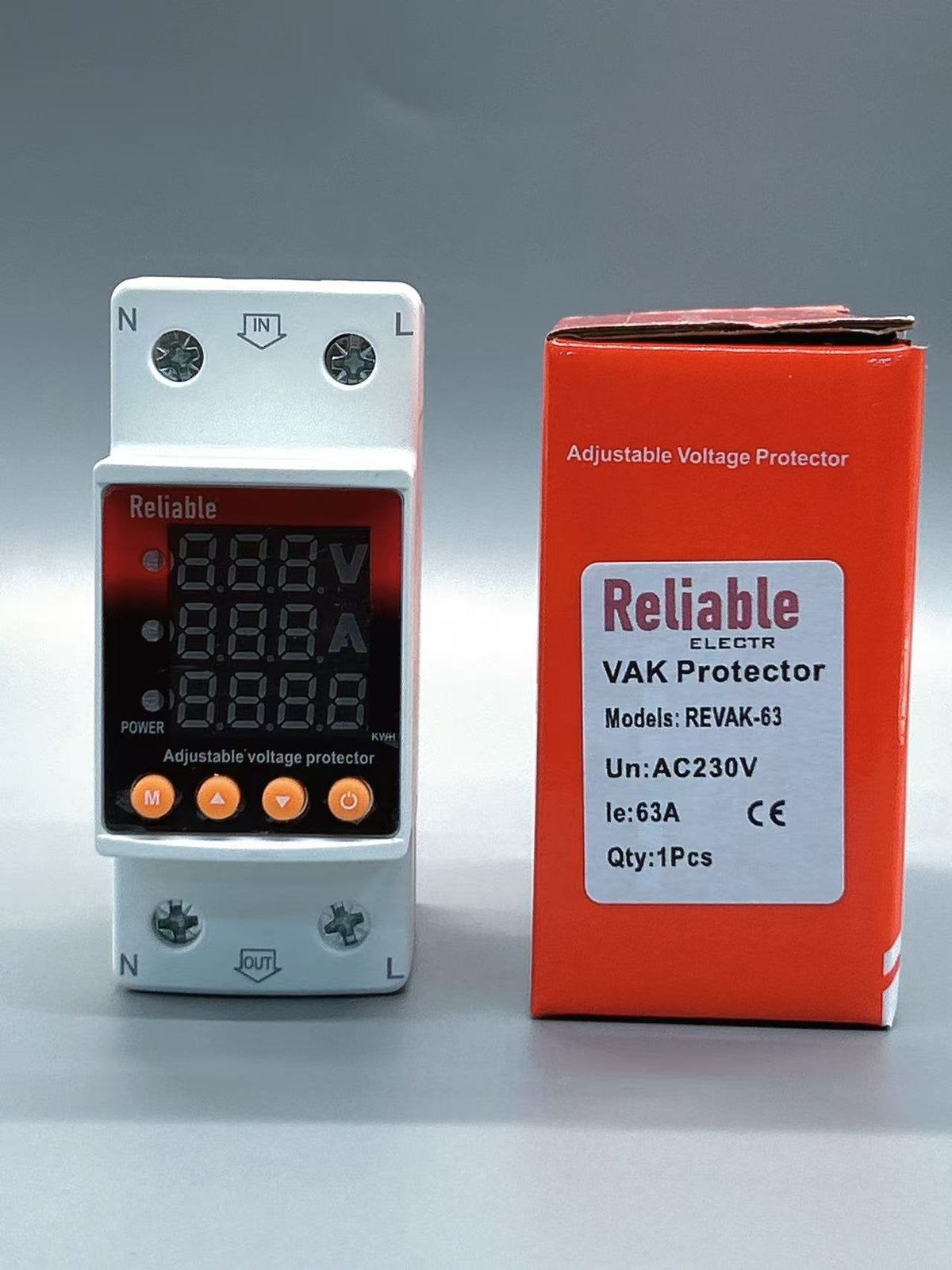 Wapda Unit Lock VA, 2P VA KWh 63A, VA KWh Control Device, Reliable Din rail, kwh energy merter, adjustable Over Under Voltage