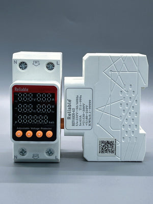 2P VA KWh, Watts, HZ 63A, VA KWh Control Device, Reliable Din rail, kwh energy merter, adjustable Over Under Voltage, current