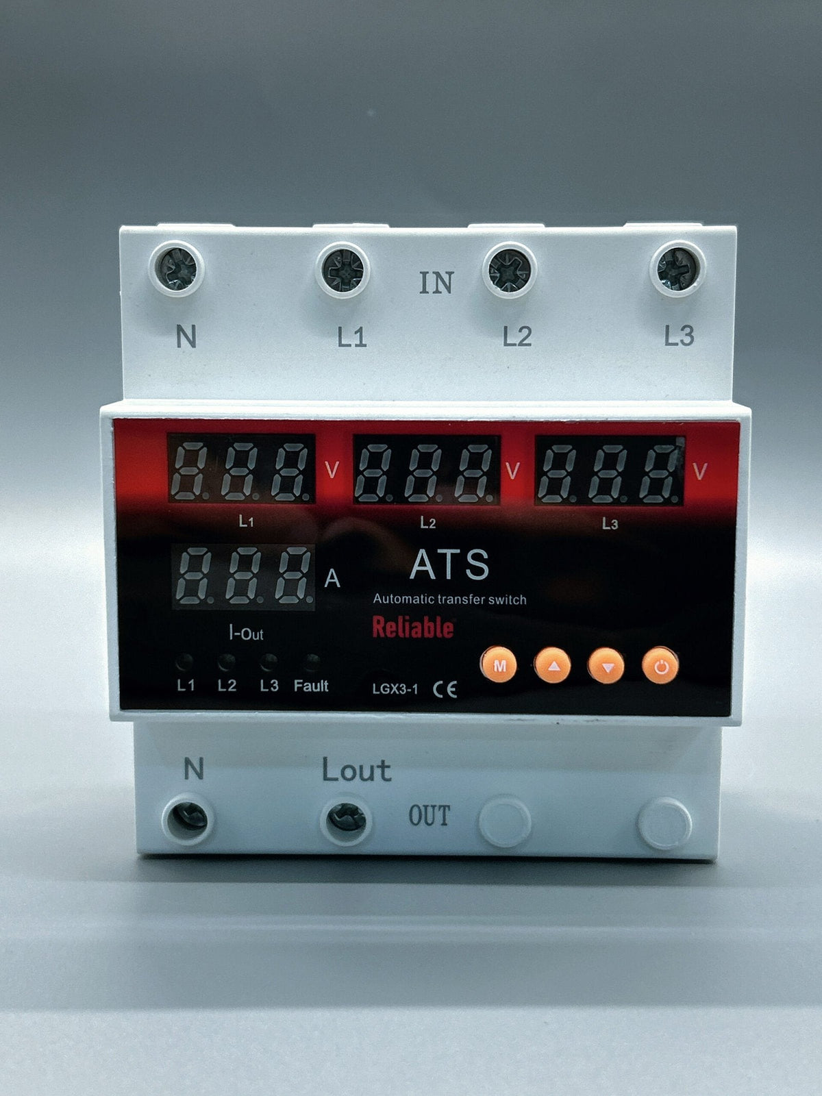 63A RELIABLE 3 Phase 3P+N (3 in 1) Din Rail  ATS Auto Phase Selector adjustable Over and Under Voltage current protection Mon