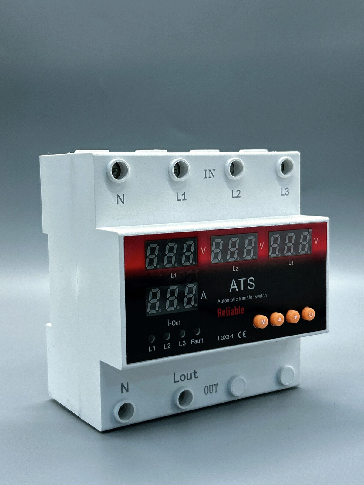 63A RELIABLE 3 Phase 3P+N (3 in 1) Din Rail  ATS Auto Phase Selector adjustable Over and Under Voltage current protection Mon