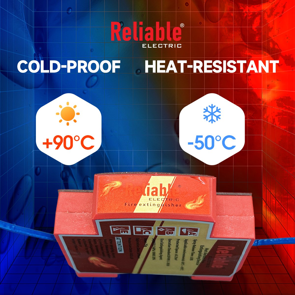 Automatic Fire Extinguishing Device 1P , Reliable, Din Rail Flame-retardant Device, Double End Strong Double Sided Adhesive C