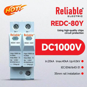 Reliable SPD DC 500V 600V 800V 1000V 20KA~40KA House Surge Protector Protective Low-voltage Arrester Device By Reliable Elect
