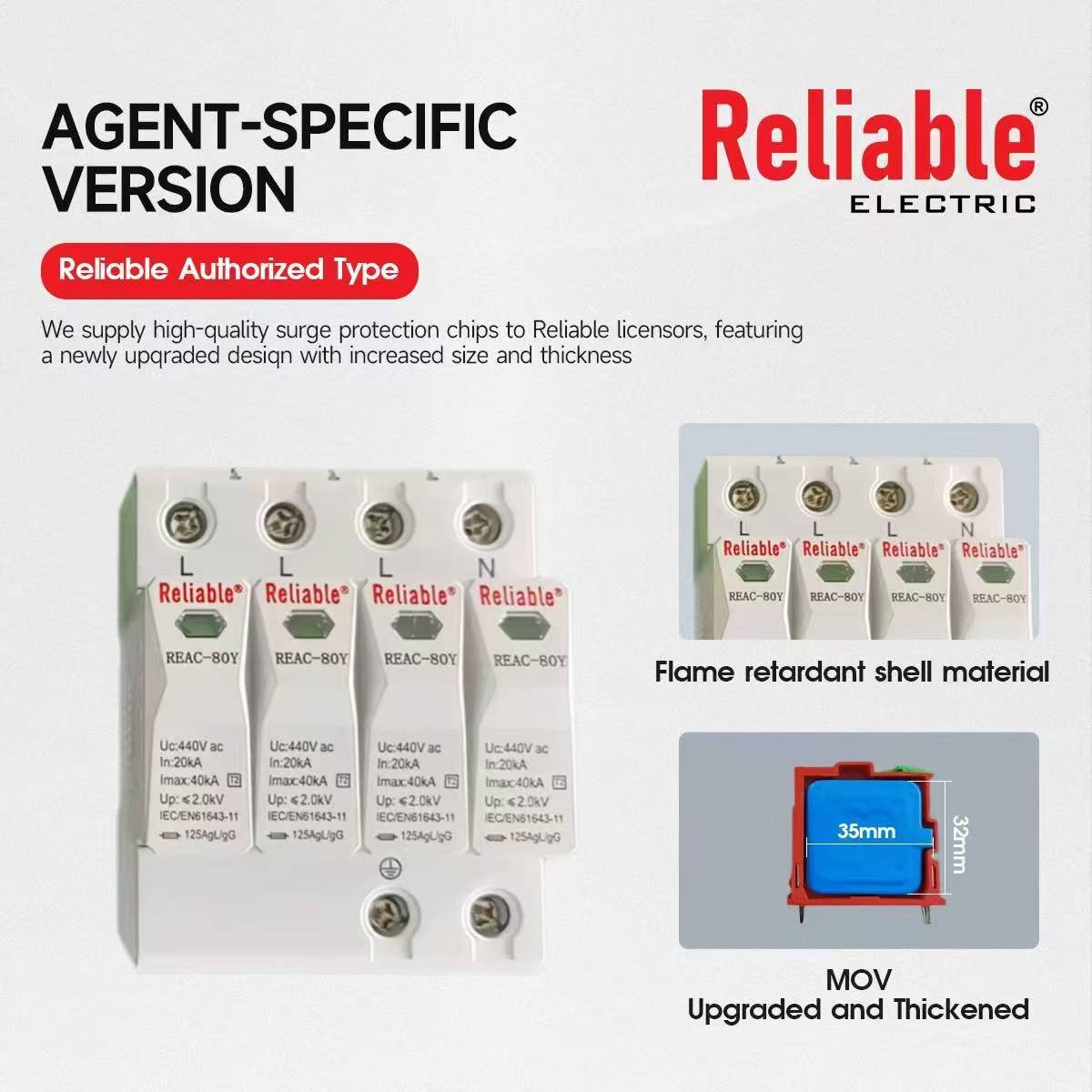 AC SPD 4P, 3P+N 10KA, 20KA, 40KA,60KA upto 440V, Reliable, House Surge Protector, Protective Low-voltage Arrester Device By R