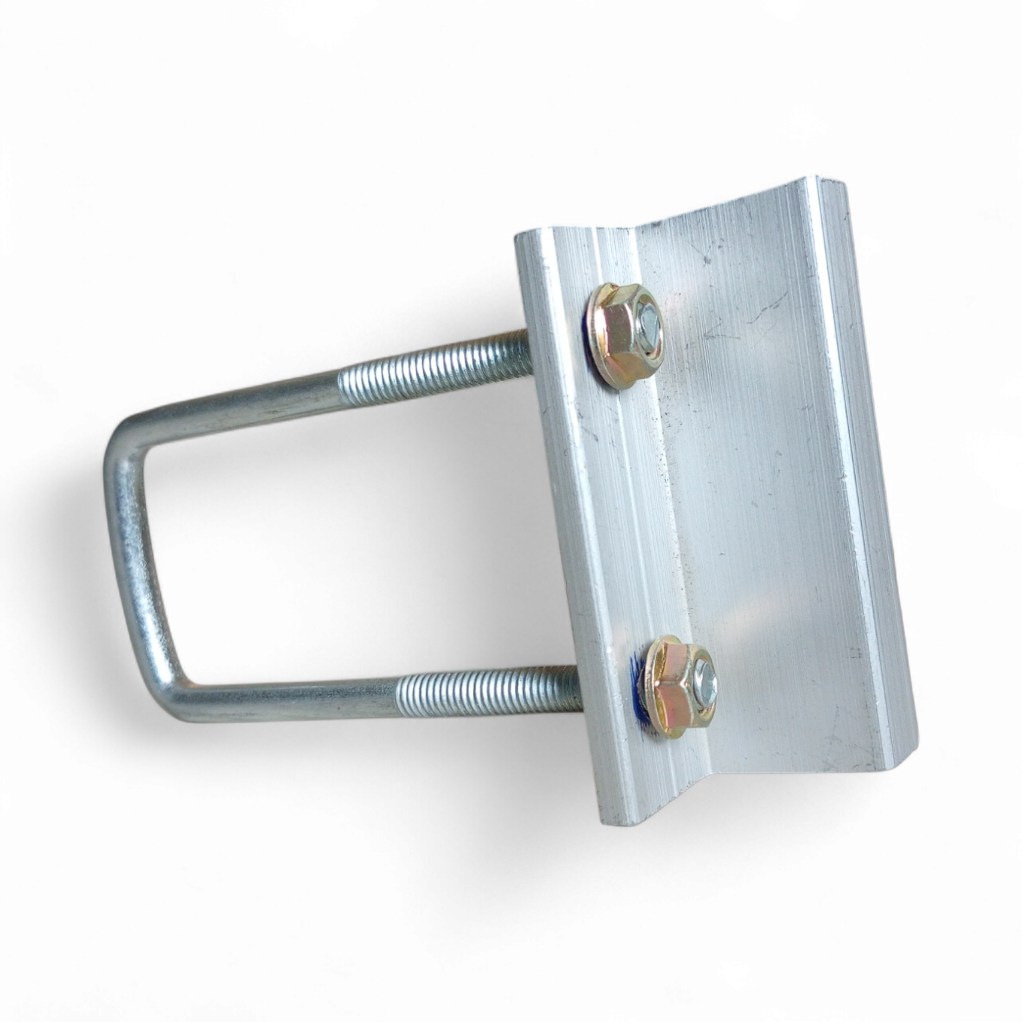 Solar End Clamp with U-Bolt – Aluminum Clamp With Galvanized Iron Mounting Bracket for PV Panels