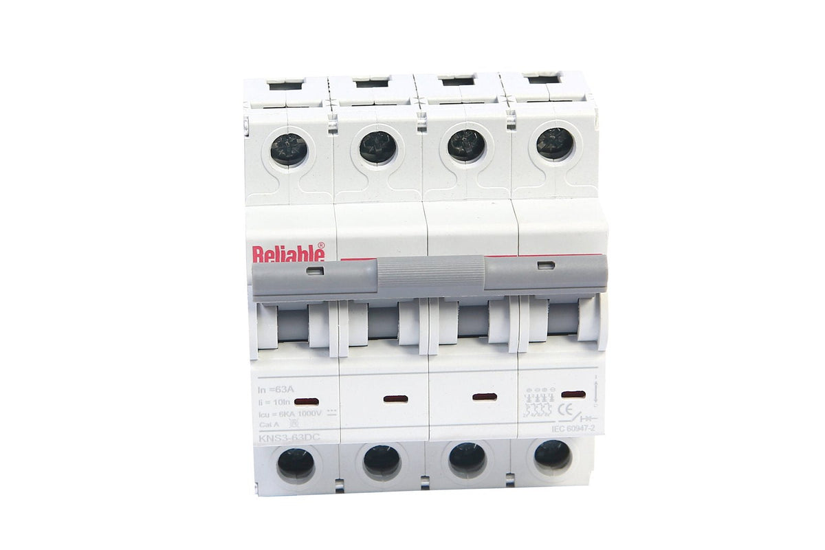 4P 63A, DC 1000V, MCB, Direct Current Breaker Reliable, Miniature Circuit Breaker For Solar PV System By Reliable Electric